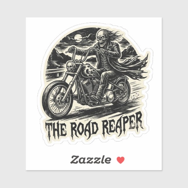 Das Road Reaper Skeleton Biker Aufkleber | Dark Ch (Blatt)