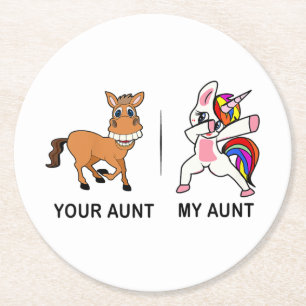Das Rocken der Hunde Mama Tante Lebensgeschenk für Runder Pappuntersetzer