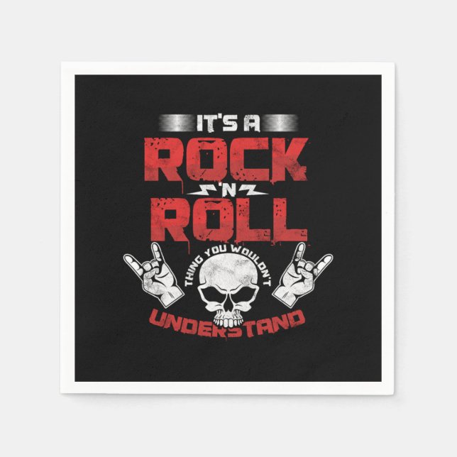 Das Rock'n'Roll Thing Rock Music Gitarrist Bass Serviette (Vorderseite)
