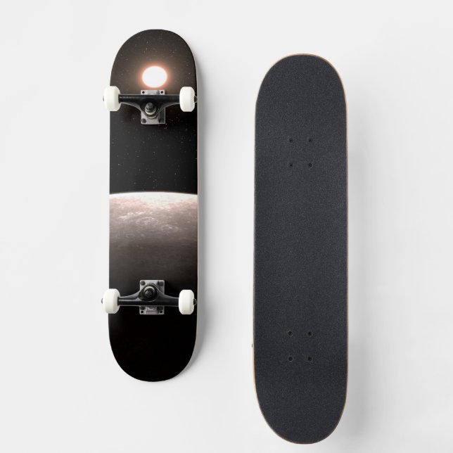 Das Rocky Exoplanet Lhs 475 B und sein Host Star. Skateboard (Vorderseite)