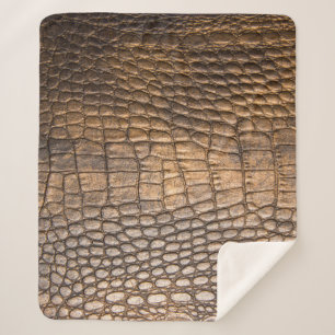 Das rokodile Leder. Hintergrund für braunes Leder  Sherpadecke