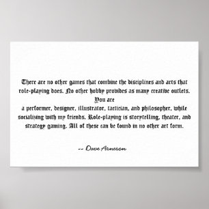 Das Rollen-Spielen ist einzigartig Poster