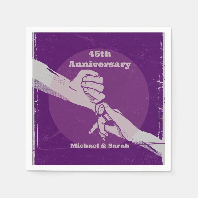 Das romantische Ehepaar Customiz hält Händchen Serviette (Vorderseite)