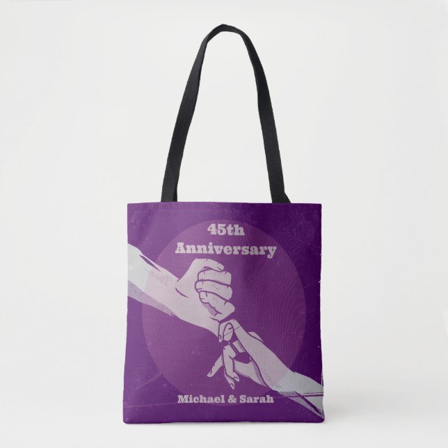 Das romantische Ehepaar Customiz hält Händchen Tasche (Vorderseite)