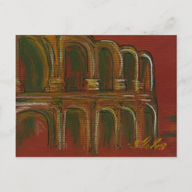 das römische Ampitheater in Arles Postkarte (Vorderseite)