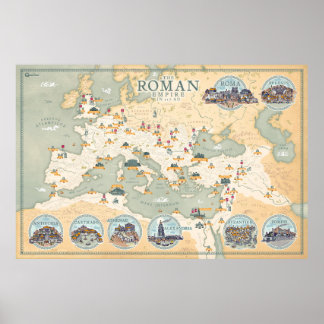 Das Römische Reich Karte 117 AD - Print Poster
