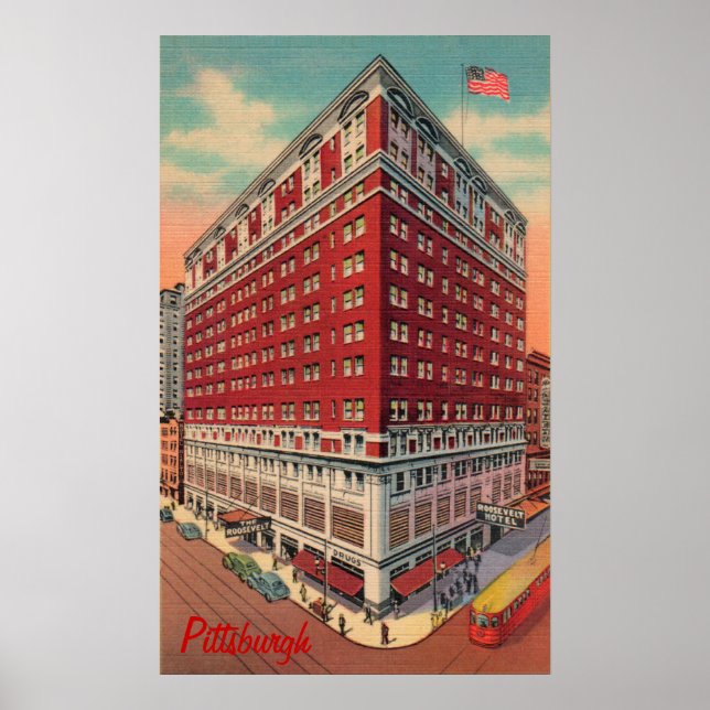 Das Roosevelt Hotel Vintage Poster (Vorne)