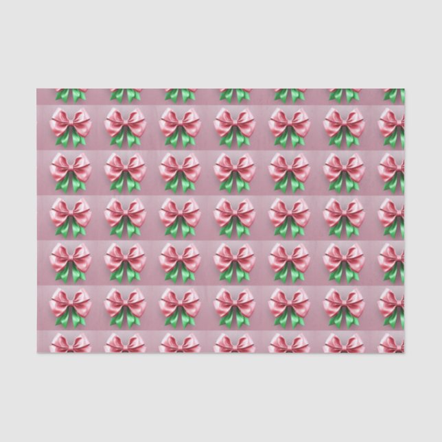 Das rosa und grüne Tissue Seidenpapier (Vorderseite)