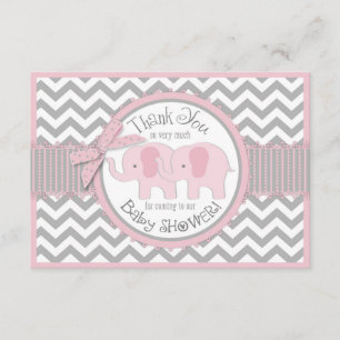 Das rosa Zickzack Elefant-graue Doppelweiß dankt Dankeskarte