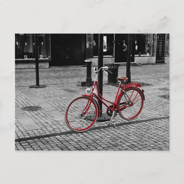 Das rote Fahrrad Postkarte (Vorderseite)