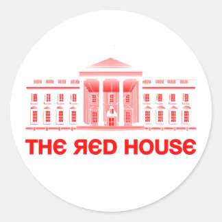 Das Rote Haus Runder Aufkleber