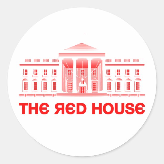 Das Rote Haus Runder Aufkleber (Vorderseite)