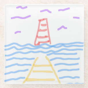 Das rote Leuchtturm und der Gelbe Untersetzer