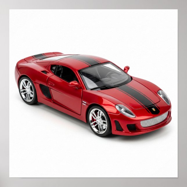 Das rote Sportauto Poster (Vorne)