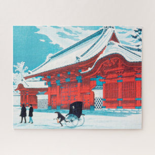 Das rote Tor von Hongo im Schnee von Hiroaki Takah