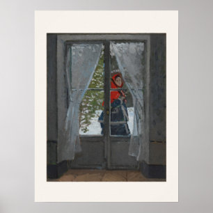 Das rote Tuch von Monet - impressionistische Kunst Poster