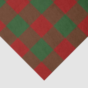 Das rote und grüne Gingham-Musterteppichpapier Seidenpapier