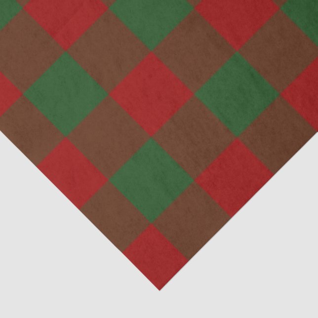 Das rote und grüne Gingham-Musterteppichpapier Seidenpapier (Detail)