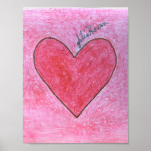 Das rote und rosa Valentinherz von Julia Hanna Poster
