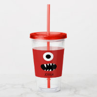 Das rotes mit Augen Monster des