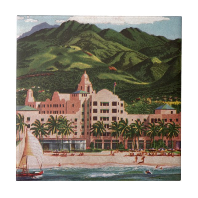 Das Royal Hawaiian Hotel Fliese (Vorderseite)