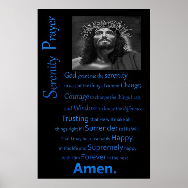 Das ruhige Gebet blau Poster (Vorne)