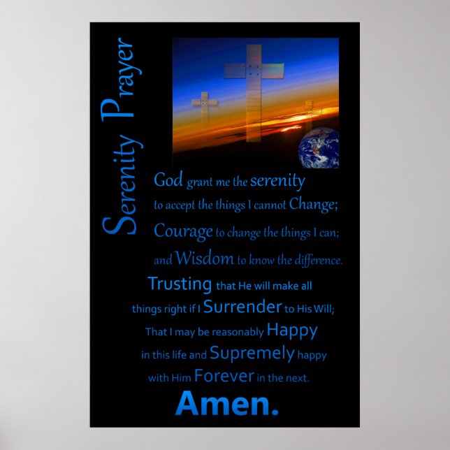 Das ruhige Gebet in Space Blue Poster (Vorne)