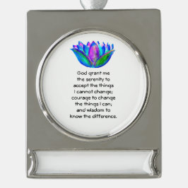 Das ruhige Gebet mit dem farbenprächtigen Lotus Bl Banner-Ornament Silber