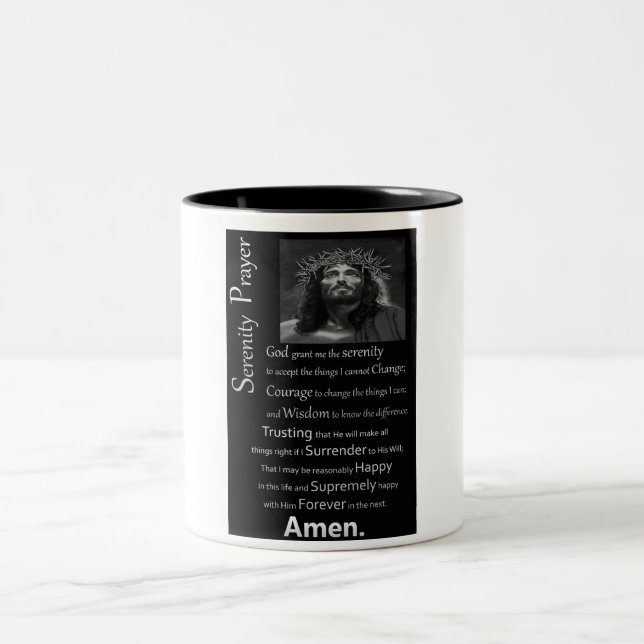 Das ruhige Gebet Zweifarbige Tasse (Mittel)