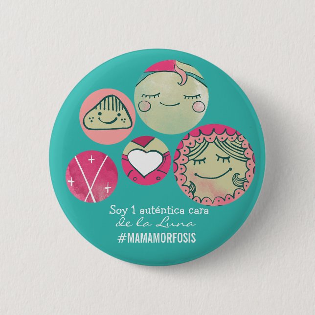 Das runde Blech bin ich 5cm 1 echtes Gesicht des Button (Vorderseite)