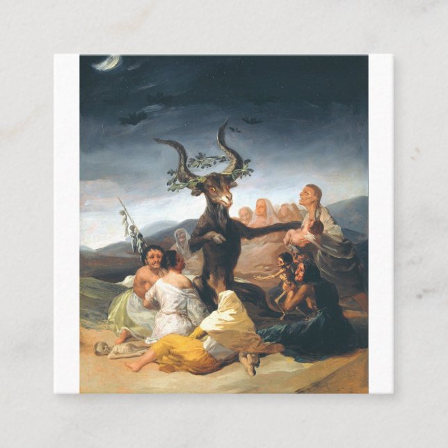 Das Sabbat der Hexen Francisco Goya Quadratische Visitenkarte (Vorderseite)