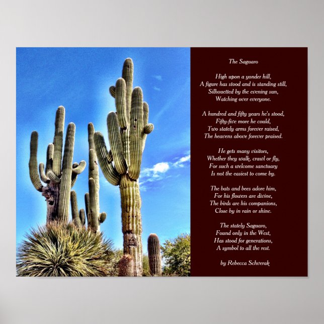 Das Saguaro Gedicht Poster (Vorne)