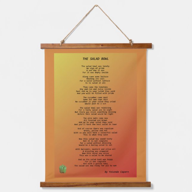 Das Salad Bowl Wall Tapestes Wandteppich Mit Holzrahmen (Vorderseite)