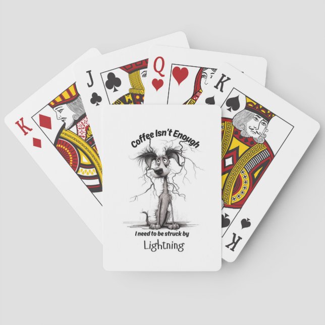 Das Sarcastic Dog Card Set mit lustigem Zitat und  Spielkarten (Rückseite)
