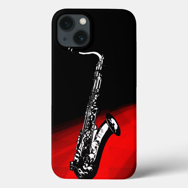 Das Saxophon (rot und schwarz) Case-Mate iPhone Hülle (Rückseite)
