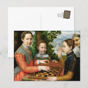 Das Schachspiel Vintage-Kunst 16. Jahrhundert Repr Postkarte
