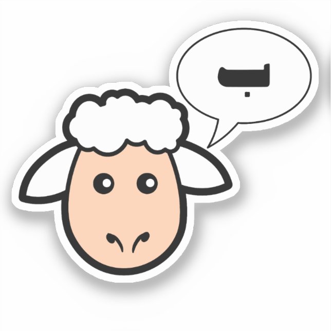 Das Schaf sagt, ein arabischer, lustiger arabische Aufkleber (Vorderseite)