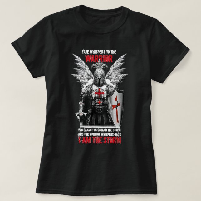 Das Schicksal von Knight Templar flüstert dem Krie T-Shirt (Design vorne)
