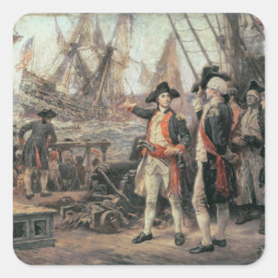 Das Schiff, das den Sieg sank, 1779 Quadratischer Aufkleber