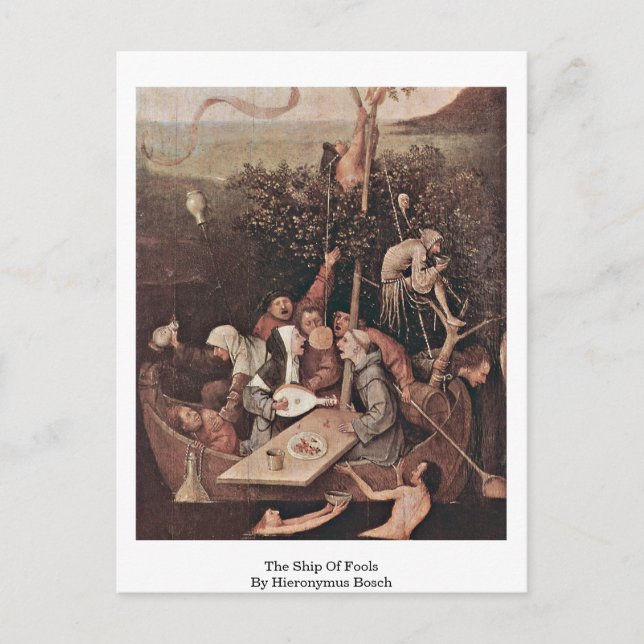 Das Schiff der Narren . Von Hieronymus Bosch Postkarte (Vorderseite)
