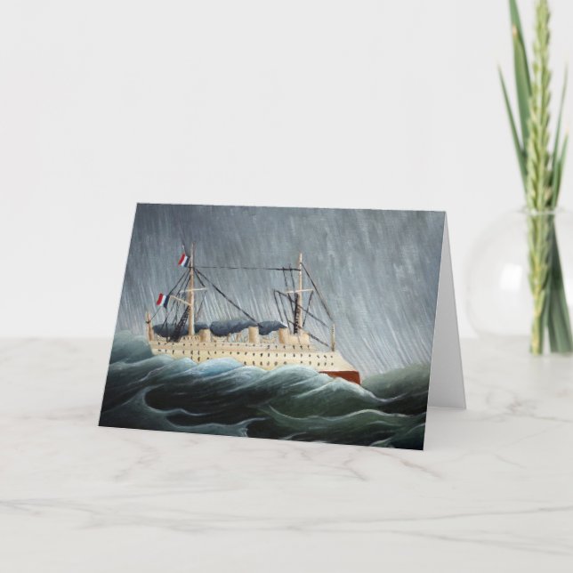Das Schiff im Tempest | Henri Rousseau Karte (Vorderseite)