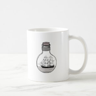 Das Schiff in der Glühlampe Kaffeetasse
