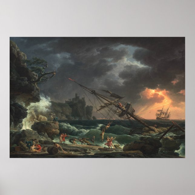 Das Schiffswrack - Claude-Joseph Vernet Kunst Poster (Vorne)