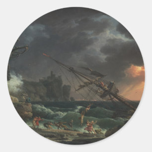 Das Schiffswrack von Claude-Joseph Vernet Runder Aufkleber