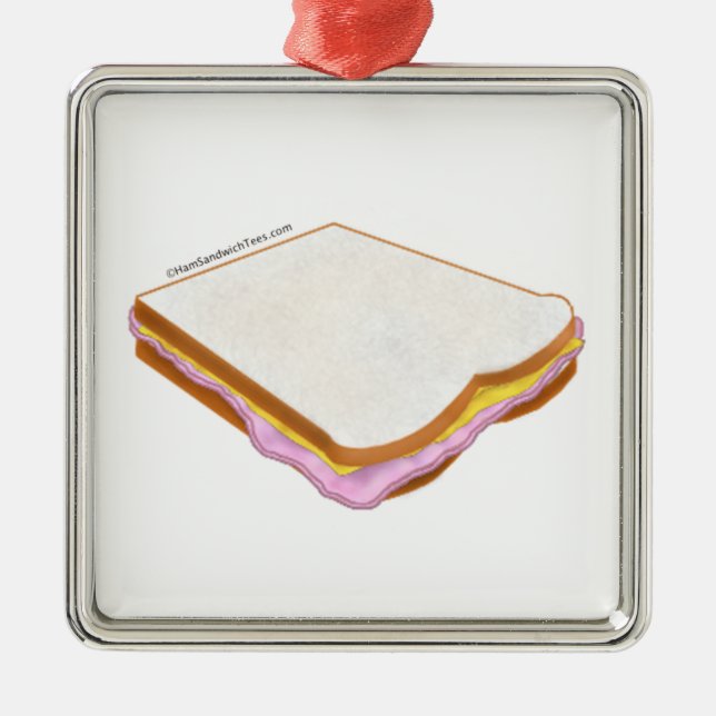 Das Schinken-Sandwich Silbernes Ornament (Vorne)