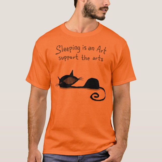 Das Schlafen ist ein Kunst-Katzen-Shirt T-Shirt (Vorderseite)