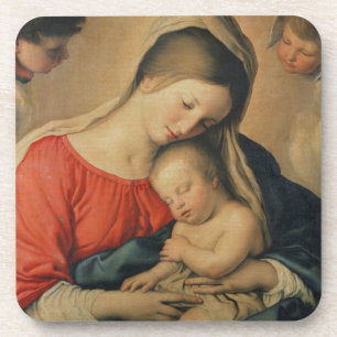 Das schlafende Christus-Kind (Öl auf Leinwand) Untersetzer