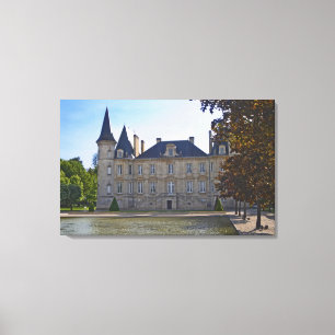 Das Schloss Pichon Longueville Baron und der Teich Leinwanddruck