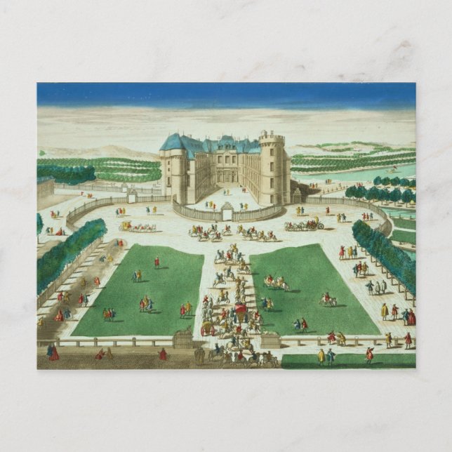 Das Schloss Rambouillet, in Gravur von Antoine Ave Postkarte (Vorderseite)