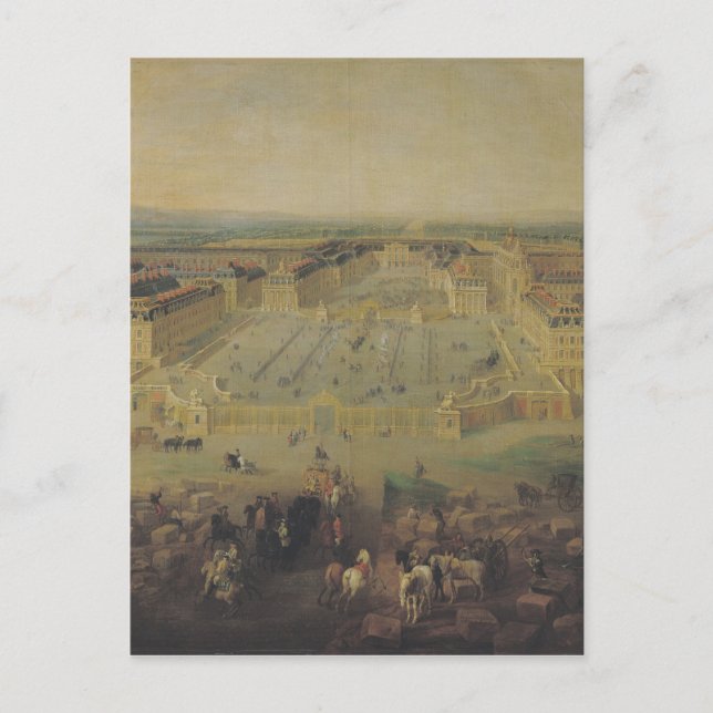 Das Schloss von Versailles und der Platz Postkarte (Vorderseite)